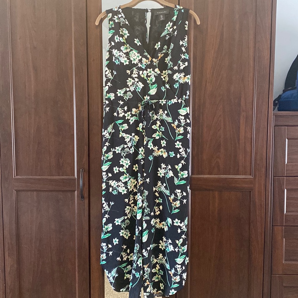 Tahari Black Floral Jumpsuit